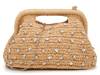 Rhinestone Straw Clutch Tan view