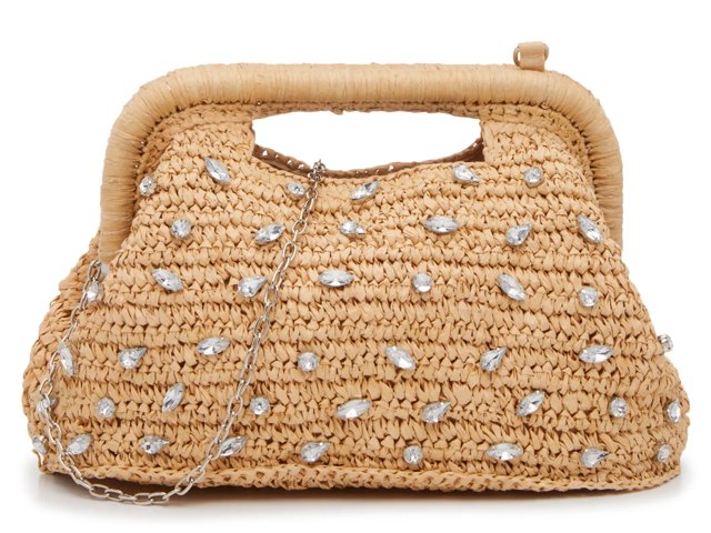 Rhinestone Straw Clutch