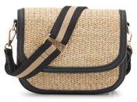 Maggie Crossbody Black/Beige Raffia view