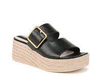 Taziana Espadrille Wedge Sandal Black Snake Print Synthetic view