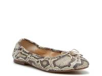 Felicia Ballet Flat Black/White Snake Print Leather view
