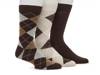 Argyle Men's Crew Socks - 3 Pack Brown/Beige view