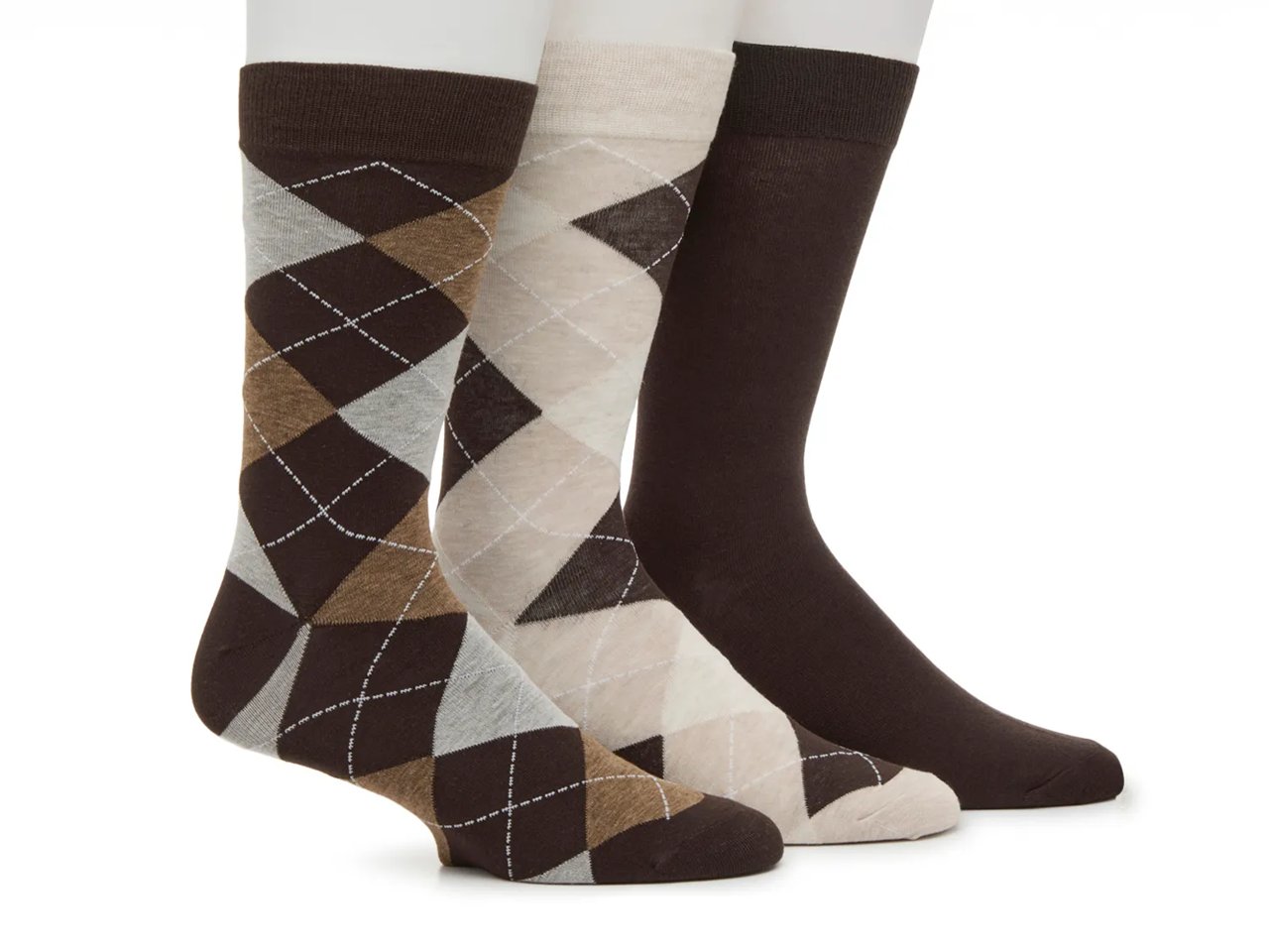 Argyle Men's Crew Socks - 3 Pack