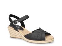 Miramar Wedge Sandal Black Linen view