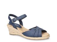 Miramar Wedge Sandal Navy Linen view
