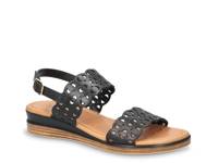 Zoe Wedge Sandal Black Leather view
