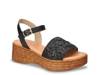 Kea Wedge Sandal Black Raffia view
