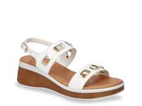 Vic Wedge Sandal White Leather view