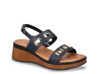 Vic Wedge Sandal Navy Leather view