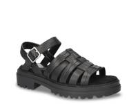 Loni Platform Sandal Black Leather view