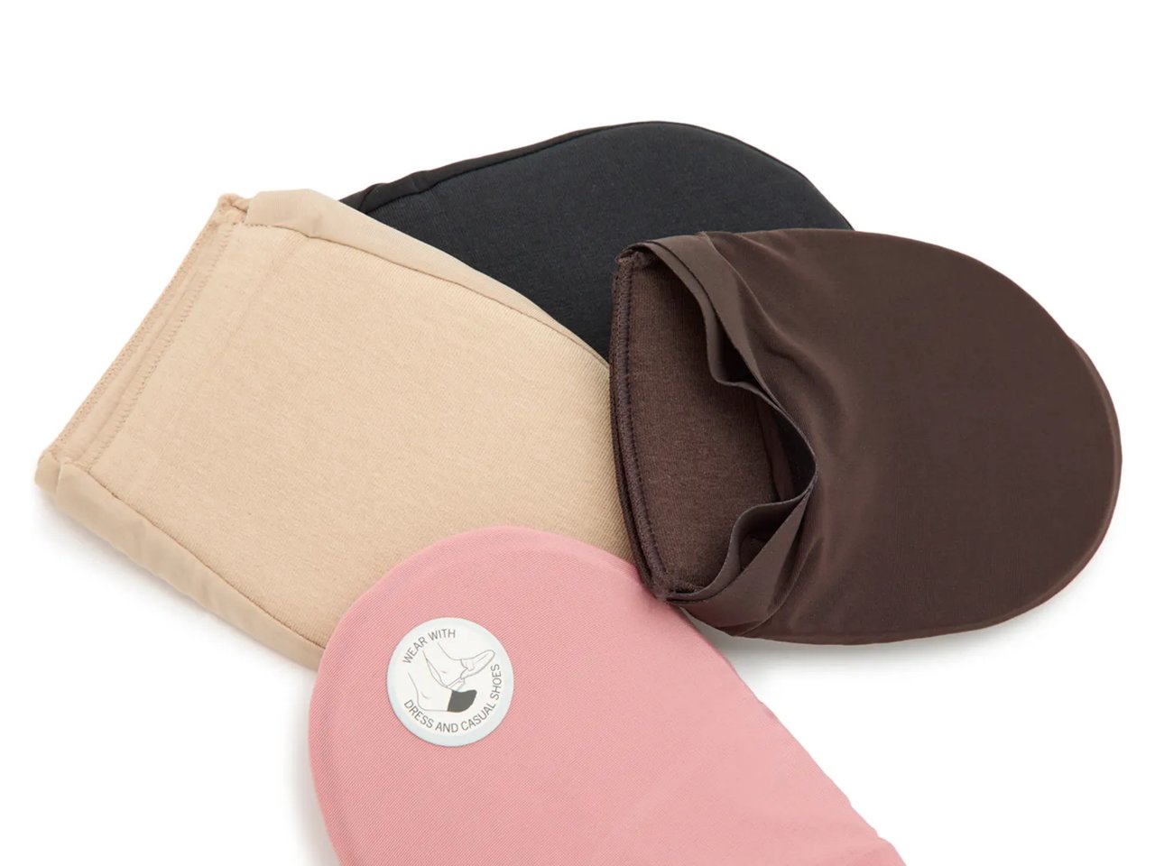 Fine Edge Women's Cushioned Mule Cover No Show Liners - 4 Pack