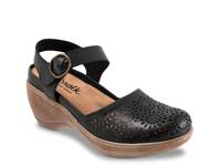 Mabelle Perf Clog Black Leather Floral Perforations view