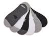 Flat Knit Lightweight No Show Liner - 6 Pack White/Black view