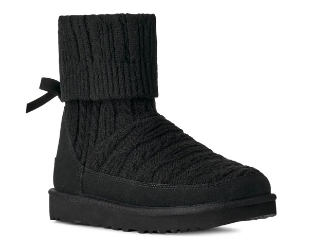 UGG W CLASSIC UGG KNIT ブラック UGG Classic Mini Cabelle Knit Bootie - Free Shipping | DSW