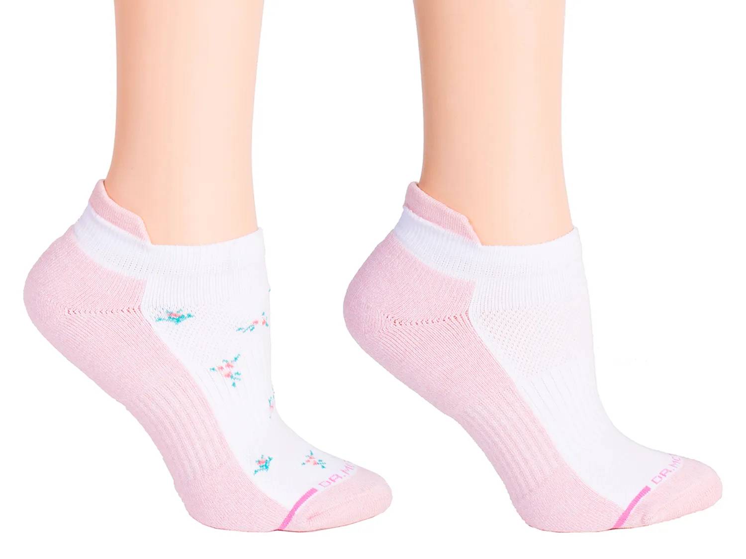 Floral Bud & Solid Women's No Show Socks - 2 Pack