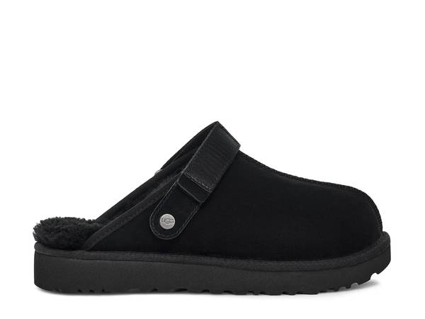 Featuring a black slipper.