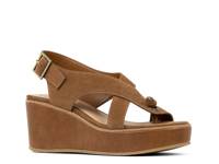 Alanee Wedge Sandal Dark Tan Suede view