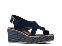 Alanee Wedge Sandal Navy Suede view