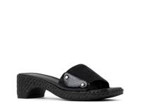 Rodeo Platform Sandal Black Textile view