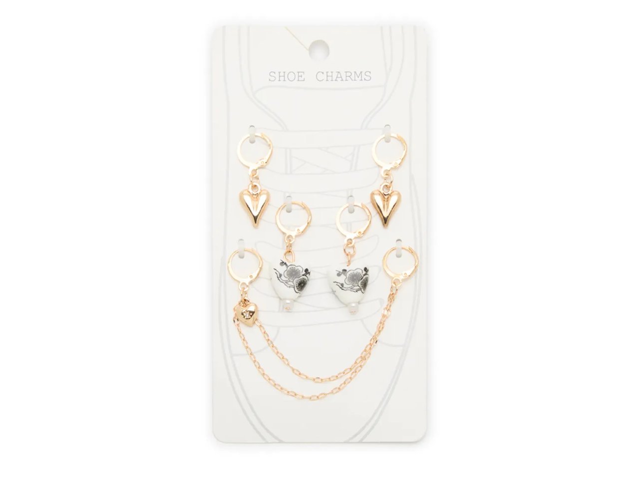 Multi Heart Shoe Charms - 5 Pack