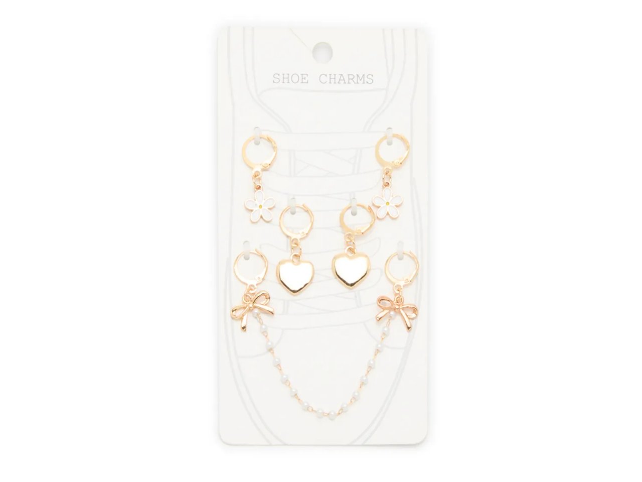 Daisy Heart Shoe Charms - 5 Pack