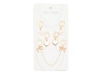 Daisy Heart Shoe Charms - 5 Pack Gold Metallic/White view