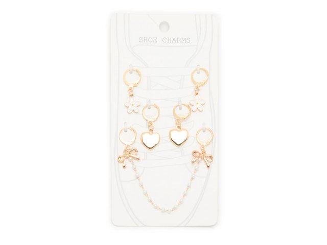 Daisy Heart Shoe Charms - 5 Pack