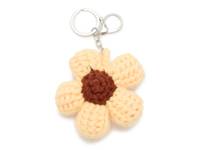 Crochet Flower Bag Charm Yellow view