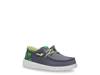 Wally Funk Game On Slip-On - Kids' Grey/Green view