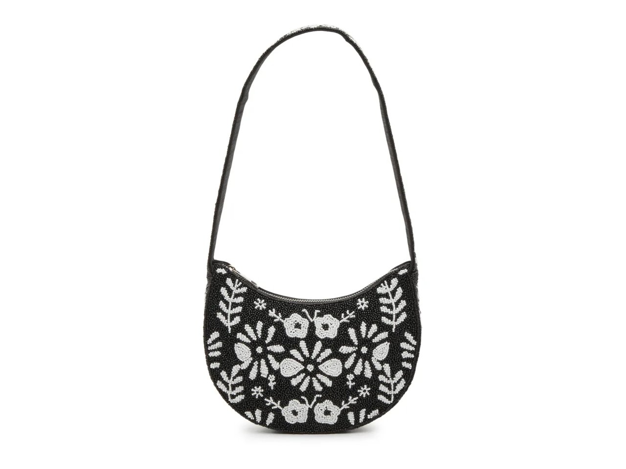 Beaded Boho Crescent Satchel