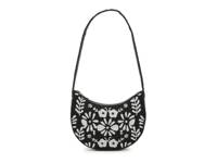 Beaded Boho Crescent Satchel Black view