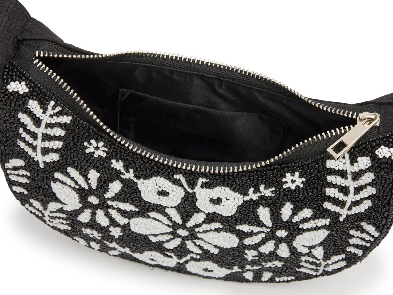 Beaded Boho Crescent Satchel