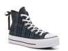Chuck Taylor All Star Platform High-Top Sneaker - Women's Navy Plaid Print view