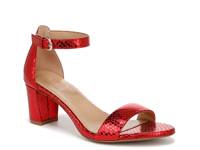 Vera Sandal Red Metallic Snake Print Leather view