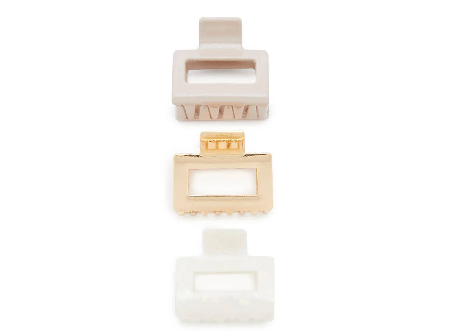 Square Claw Hair Clip Set - 3 Pack