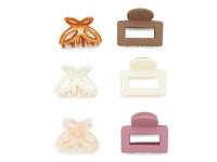 Butterfly & Square Claw Hair Clip Set - 6 Pack Multicolor view