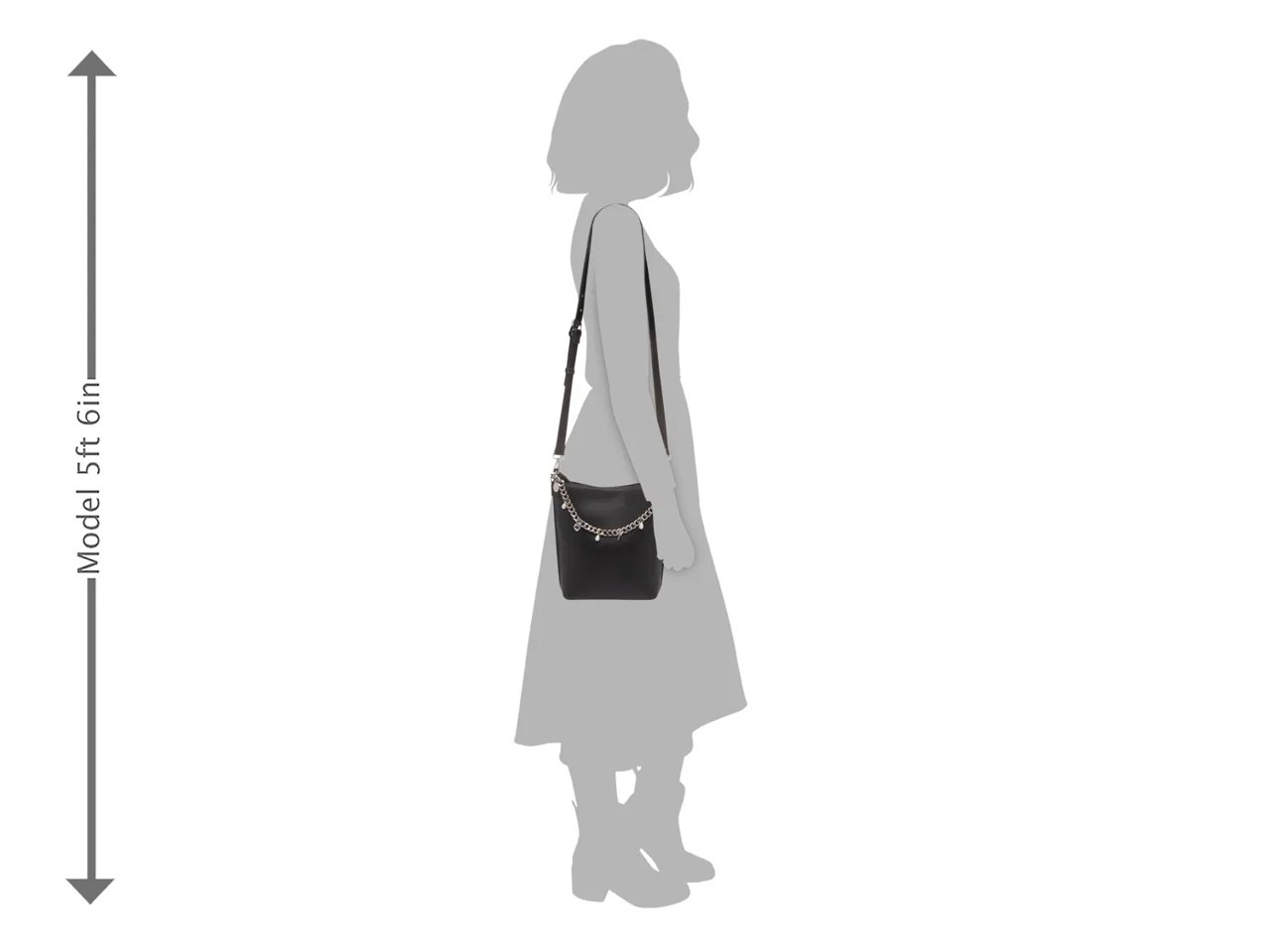 Draped Charm Bucket Bag