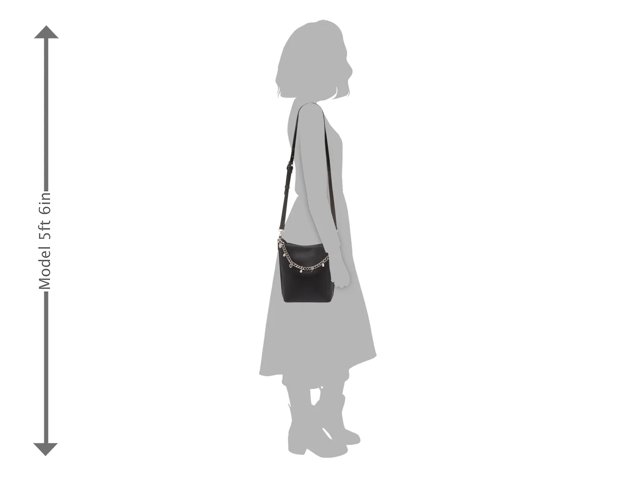 Draped Charm Bucket Bag