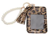 Bag Charm Card Case Wallet Tan/Black Leopard Print view