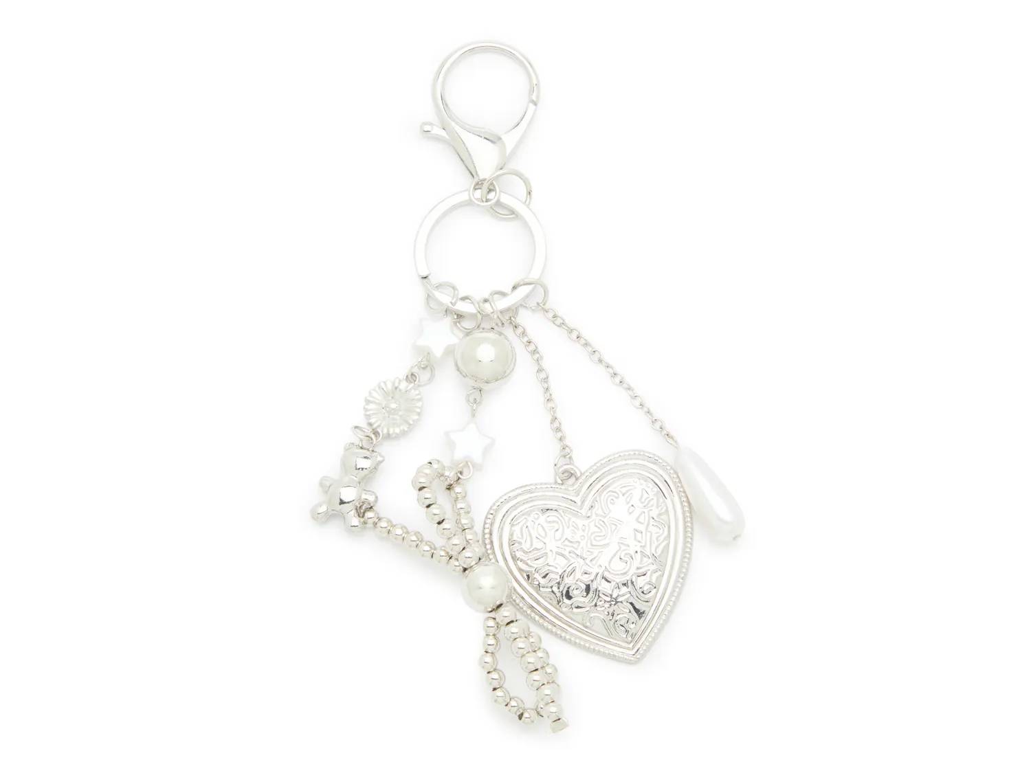 Silver Heart Bag Charm