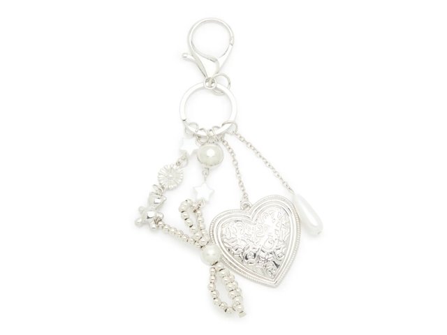 Silver Heart Bag Charm