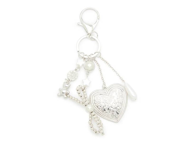 Silver Heart Bag Charm