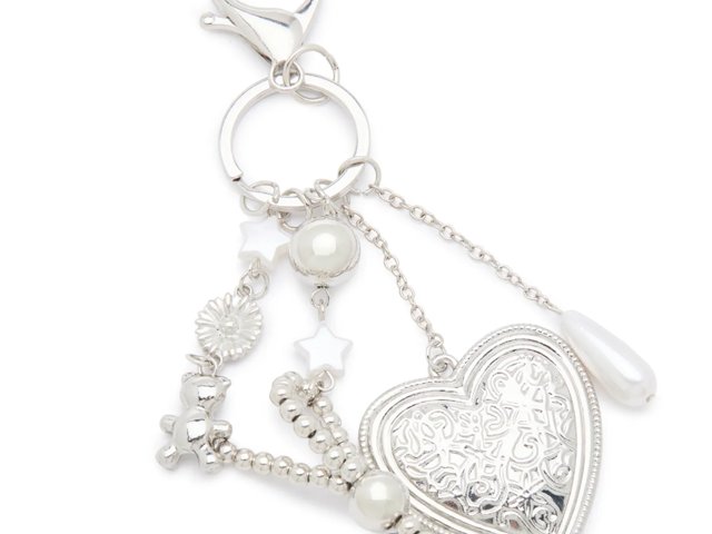 Silver Heart Bag Charm