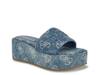 Bintai Wedge Sandal Blue Denim Fabric view