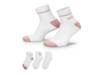 Logo Women's Quarter Ankle Socks - 3 Pack White/Blush view