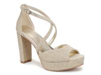 Melody Platform Pump Natural Gold Metallic Woven Fabric view