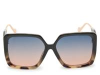 Tortoise Square Sunglasses Black/Beige Tortoise Print view