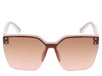 Rimless Shield Oversized Sunglasses Light Pink view