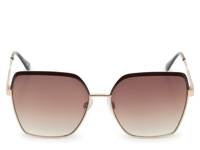 Square Browline Sunglasses Dark Brown/Gold view