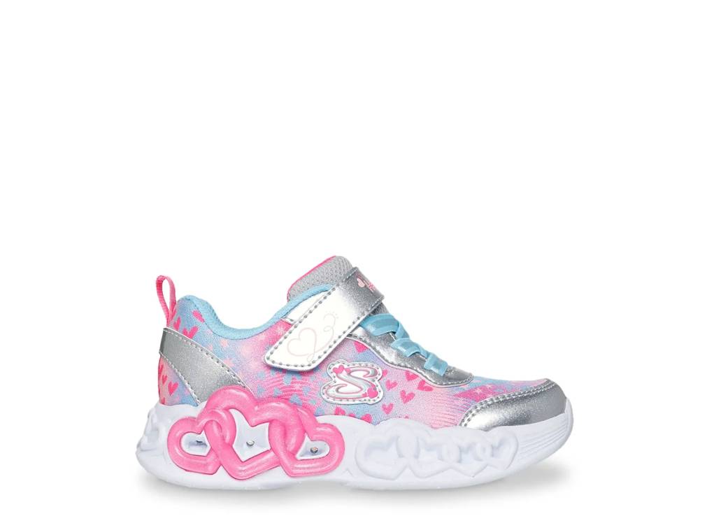 Click to shop kids' Skechers Infinite Heart Lights Heart Jewels Light-Up Sneaker